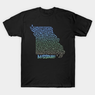 Missouri State Outline Maze & Labyrinth T-Shirt